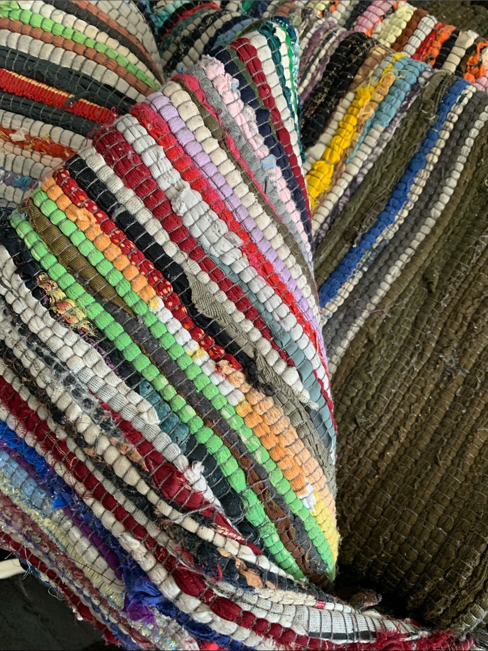 #541 Multicolor Striped Woven Throw Rug - Home Bedding